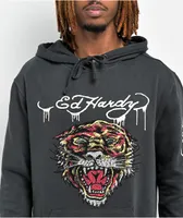 Ed Hardy Rhinestone Tiger Black Hoodie