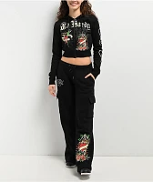 Ed Hardy Rose Skull Black Cargo Sweatpants