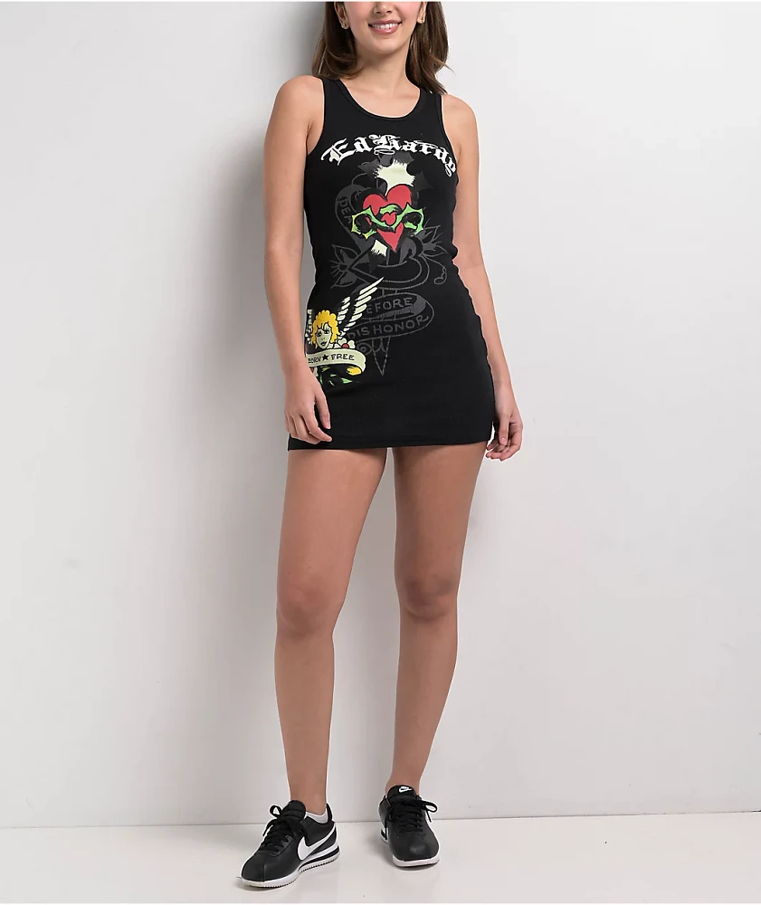 Ed Hardy Sacred Heart Black Dress