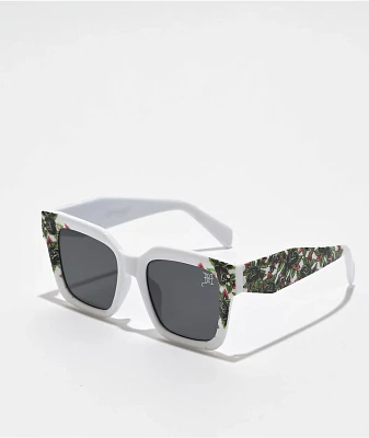 Ed Hardy Self Interest White Square Sunglasses