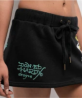 Ed Hardy Skull Butterflies Black Sweat Skirt