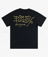 Ed Hardy Skull Dagger Rhinestone Black T-Shirt