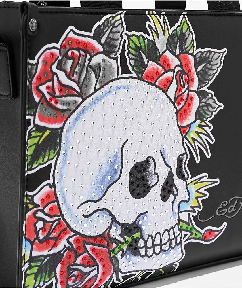 Ed Hardy Skull Gem Black Handbag