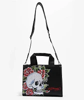 Ed Hardy Skull Gem Black Handbag