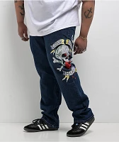 Ed Hardy Skull Heart Indigo Loose Fit Jeans