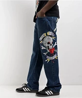 Ed Hardy Skull Heart Indigo Loose Fit Jeans
