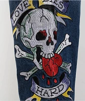 Ed Hardy Skull Heart Indigo Loose Fit Jeans