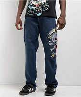 Ed Hardy Skull Heart Indigo Loose Fit Jeans