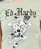 Ed Hardy Skull Sage Crop T-Shirt