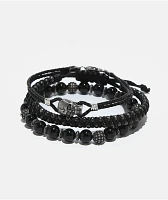 Ed Hardy Stainless Steel Skull Bracelet Set