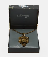 Ed Hardy Stainless Steel Tiger Bronze Chain Necklace