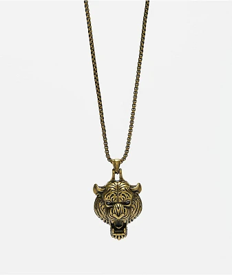 Ed Hardy Stainless Steel Tiger Bronze Chain Necklace