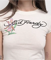 Ed Hardy Swallow Back Ivory T-Shirt