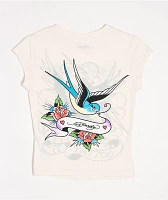 Ed Hardy Swallow Back Ivory T-Shirt