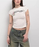 Ed Hardy Swallow Back Ivory T-Shirt