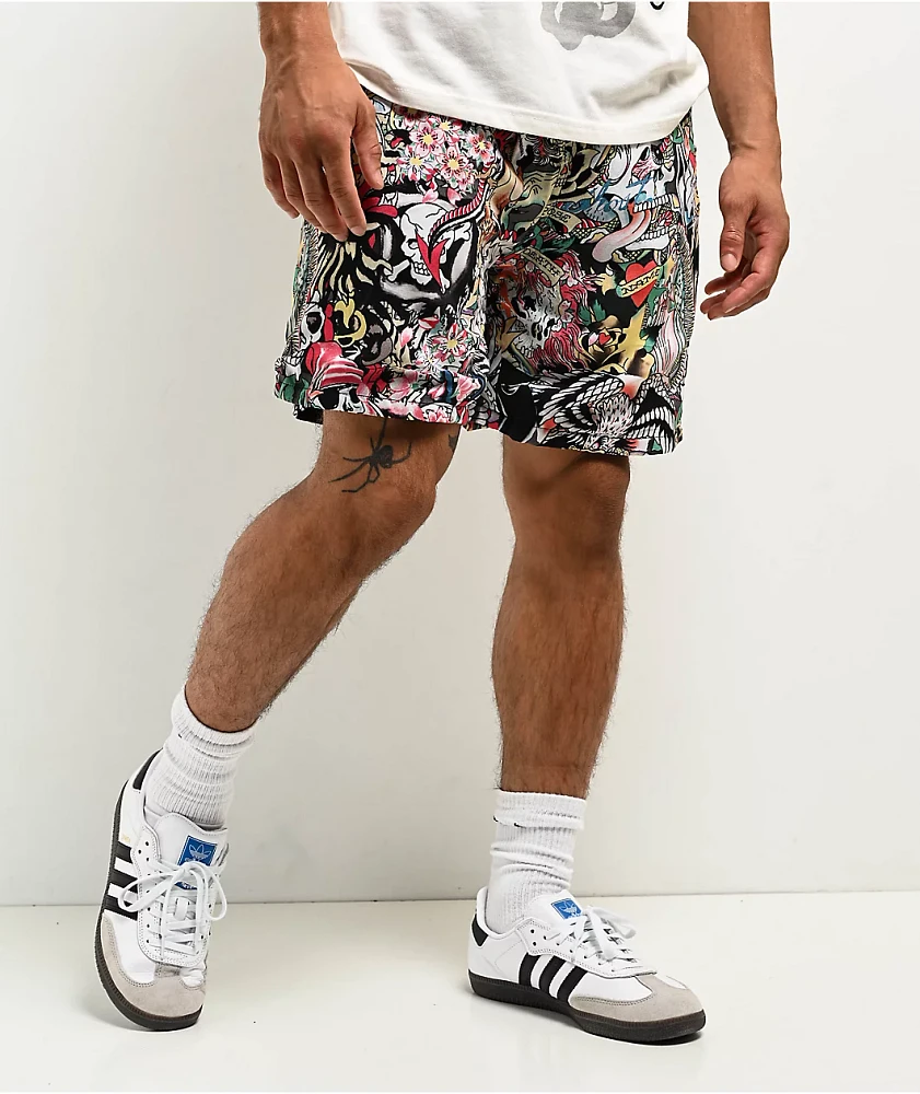 Ed Hardy Tattoo Collage Shorts