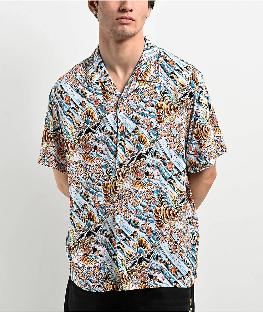 Ed Hardy Tiger Flower Short Sleeve Shirt