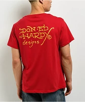 Ed Hardy Tiger Skull Red T-Shirt