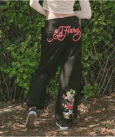 Ed Hardy True Love Black Cargo Parachute Pants