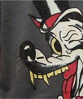 Ed Hardy Wolf Head Rhinestone Charcoal T-Shirt