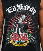 Ed Hardy x  Broken Promises Deaths Shadow Black Tank Top