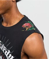 Ed Hardy x  Broken Promises Deaths Shadow Black Tank Top
