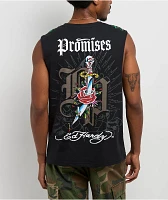 Ed Hardy x  Broken Promises Deaths Shadow Black Tank Top