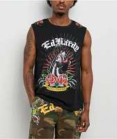 Ed Hardy x  Broken Promises Deaths Shadow Black Tank Top