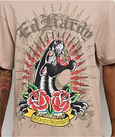 Ed Hardy x  Broken Promises Love Scars Beige T-Shirt
