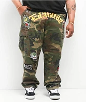 Ed Hardy x Broken Promises Chaos Camo Baggy Fit Cargo Pants