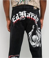Ed Hardy x Broken Promises Death Shadow Black Loose Fit Jeans