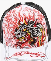 Ed Hardy x Broken Promises Forever Fades White & Black Trucker Hat