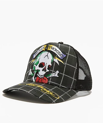 Ed Hardy x Broken Promises Wasted Love Black Trucker Hat