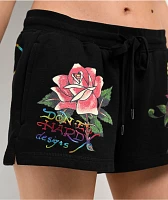 Ed Hardy x Kim Petras Dagger Girl Black Sweat Shorts