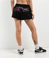 Ed Hardy x Kim Petras Dagger Girl Black Sweat Shorts