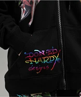 Ed Hardy x Kim Petras Dagger Girl Black Zip Hoodie