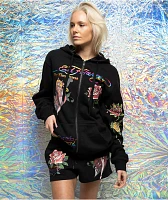 Ed Hardy x Kim Petras Dagger Girl Black Zip Hoodie