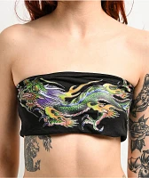 Ed Hardy x Kim Petras Dragon Black Crop Tube Top