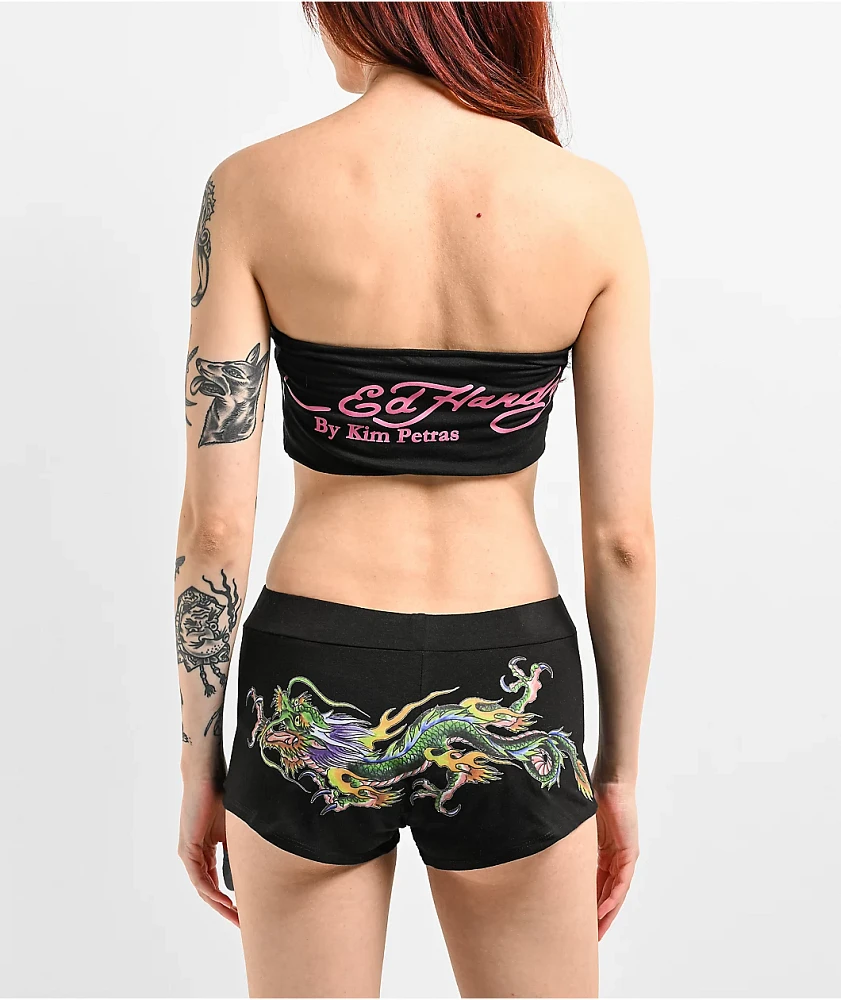 Ed Hardy x Kim Petras Dragon Black Crop Tube Top