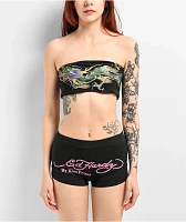 Ed Hardy x Kim Petras Dragon Black Crop Tube Top