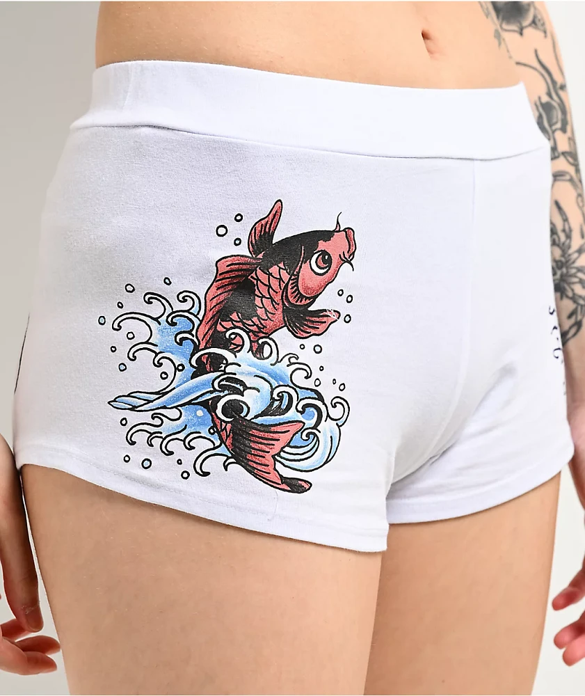 Ed Hardy x Kim Petras Koi White Lounge Shorts