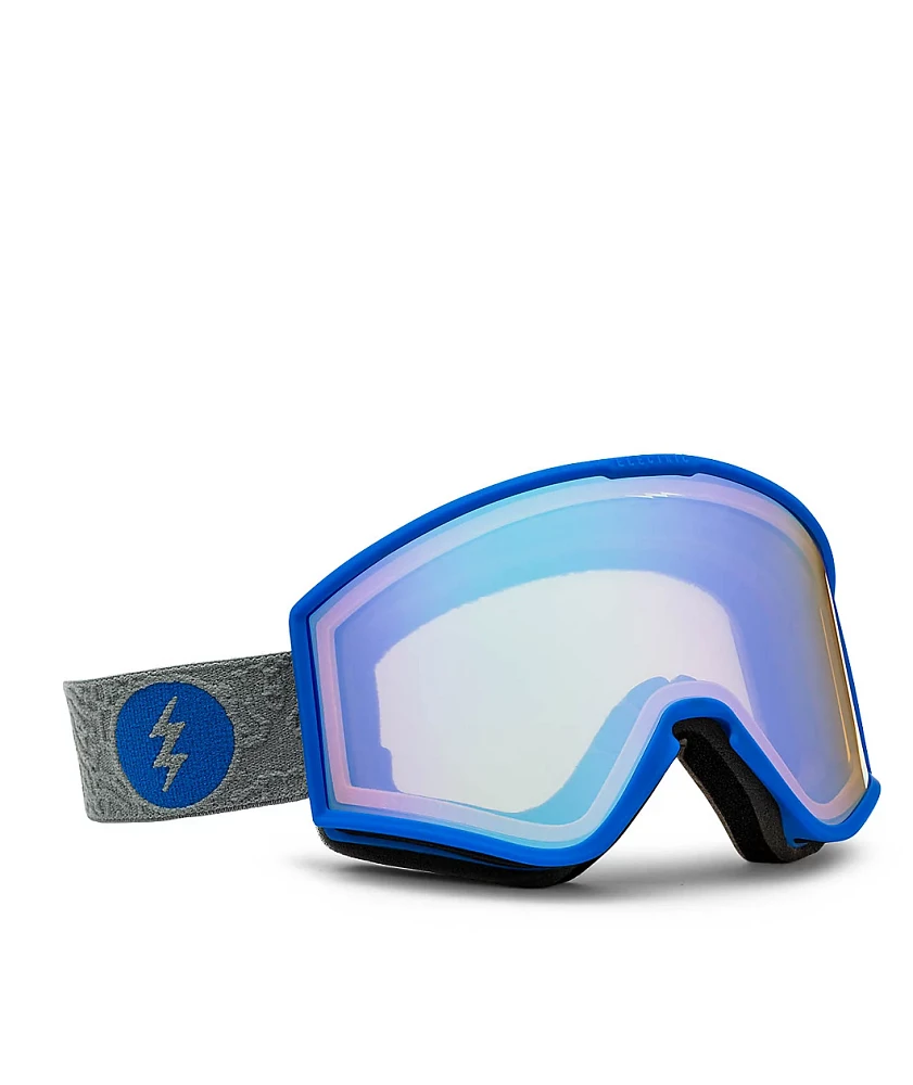 Electric Hex Flood Blue & Yellow Blue Chrome Snowboard Goggles