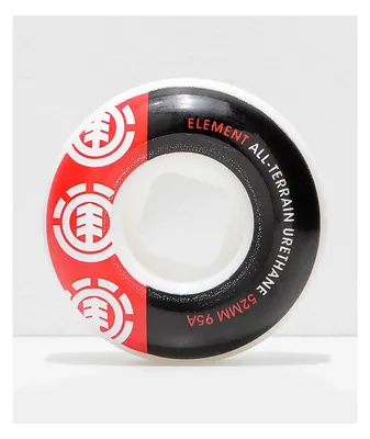 Element Section 52mm 95a Black & Red Skateboard Wheels