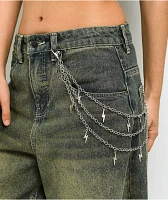 Ella Shea Bolt Silver Pocket Chain