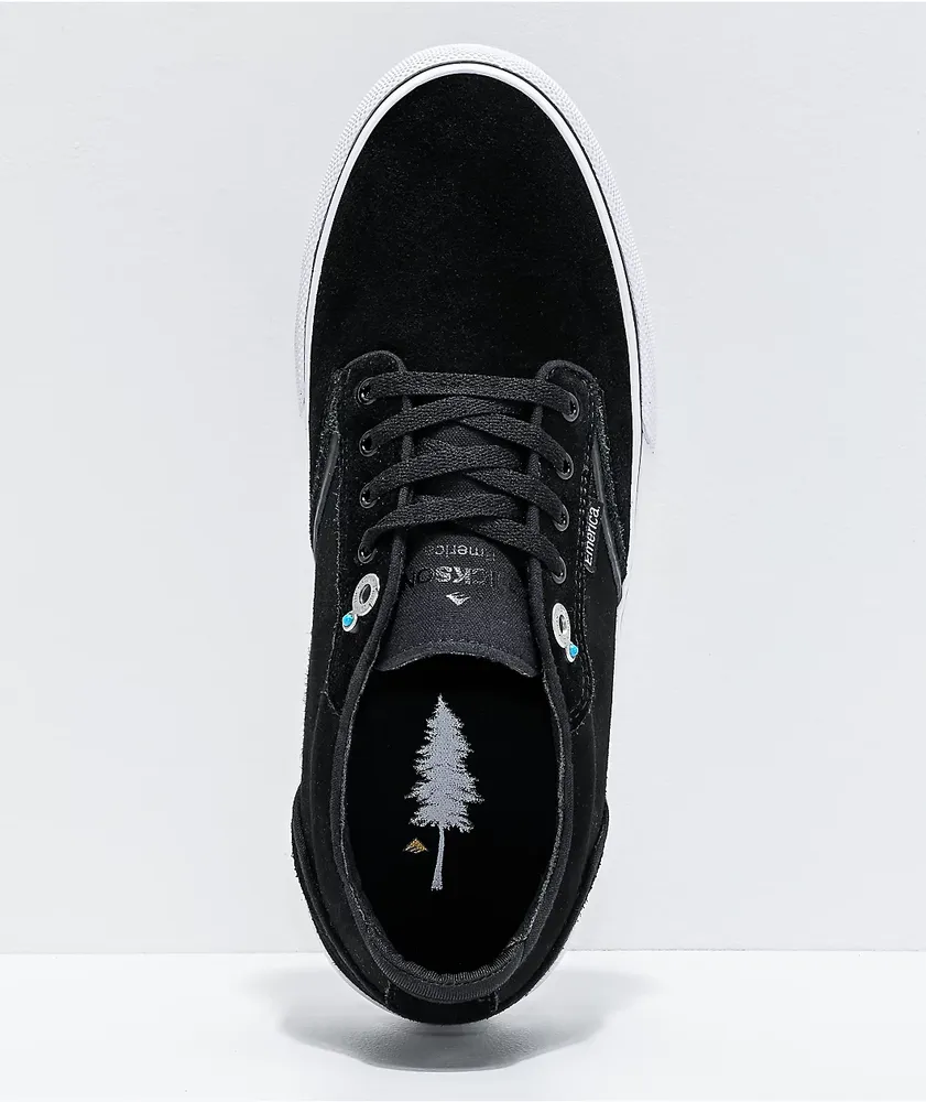 Emerica Dickson Black, White & Gold Skate Shoes