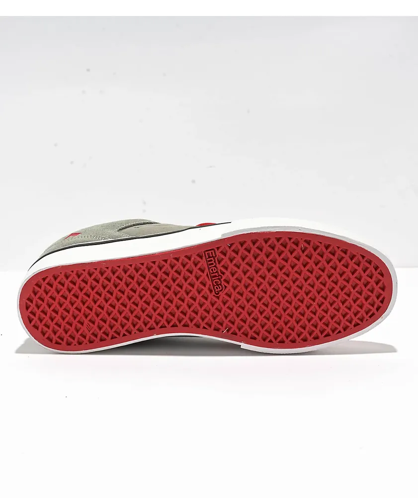 Emerica Low Vulc Grey & Red Skate Shoes 