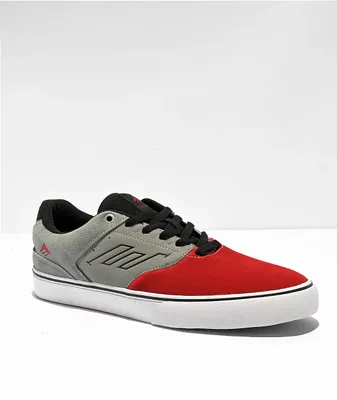 Emerica Low Vulc Grey & Red Skate Shoes 