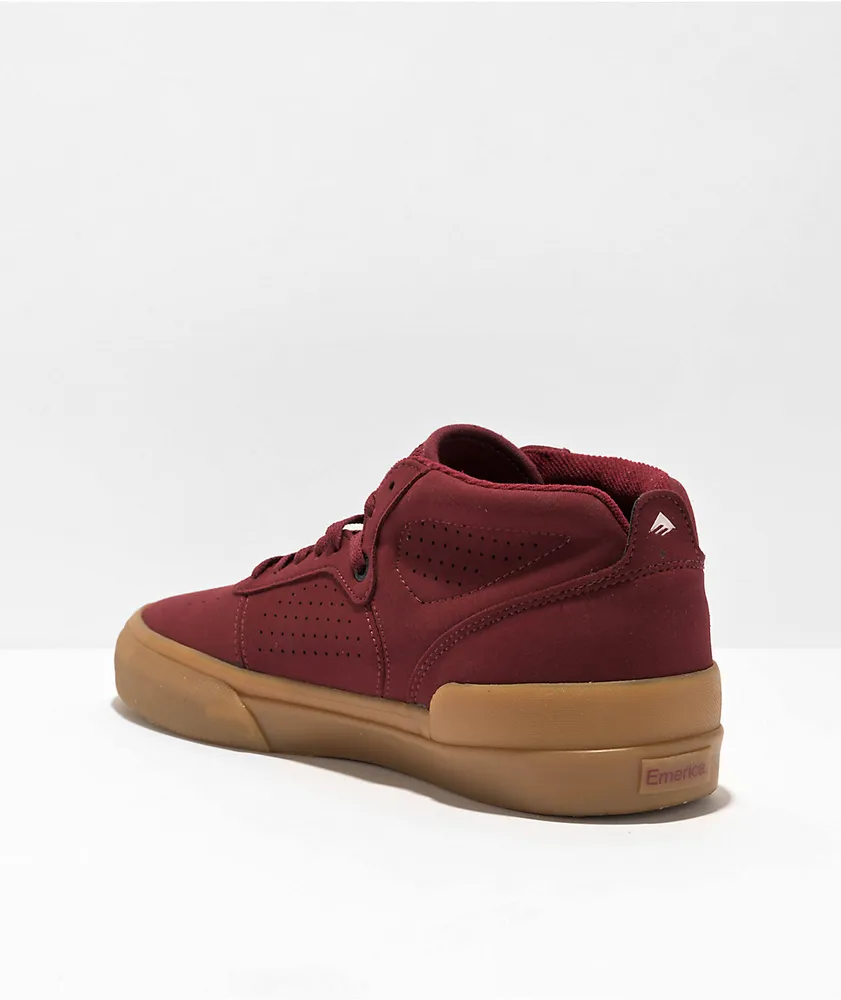 Emerica Pillar Burgundy & Gum Skate Shoes