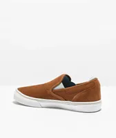 Emerica Wino G6 Brown & Blue Slip-On Skate Shoes