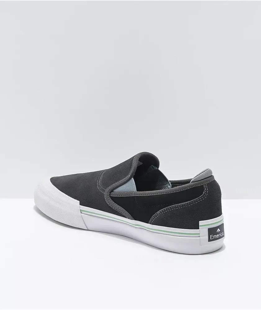 Emerica Wino G6 Dark Grey & Black Slip-On Skate Shoe